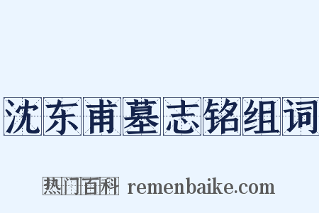 沈东甫墓志铭组词是什么意思的图片